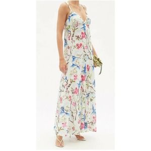 GALANTHYA Sofia Amazonas floral-print cotton dress strappy cotton Sz XS (B
